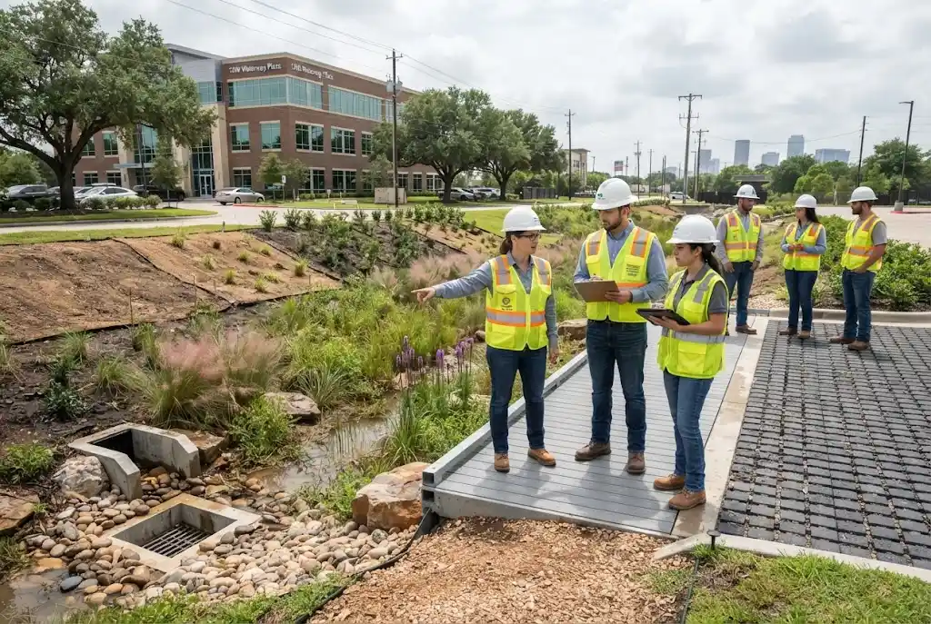 Sustainable stormwater and green infrastructure at a Houston development site