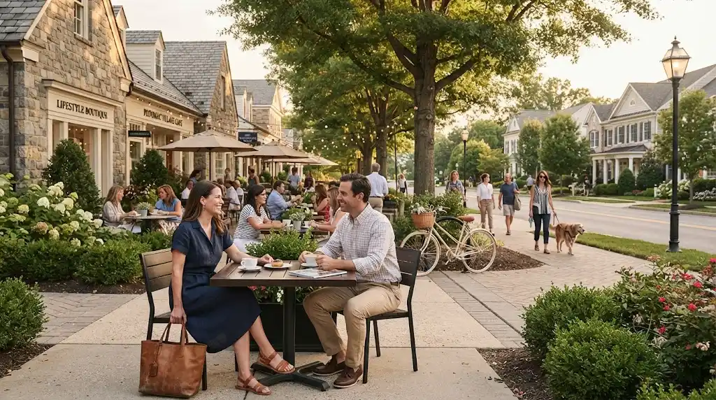 Potomac Maryland lifestyle scene representing local luxury, culture, dining, and community